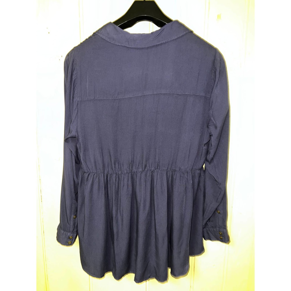 1X Babydoll TOP Swing High Low Tunic Blue Purple Blue Haze Torrid Blouse NEW - Picture 8 of 11